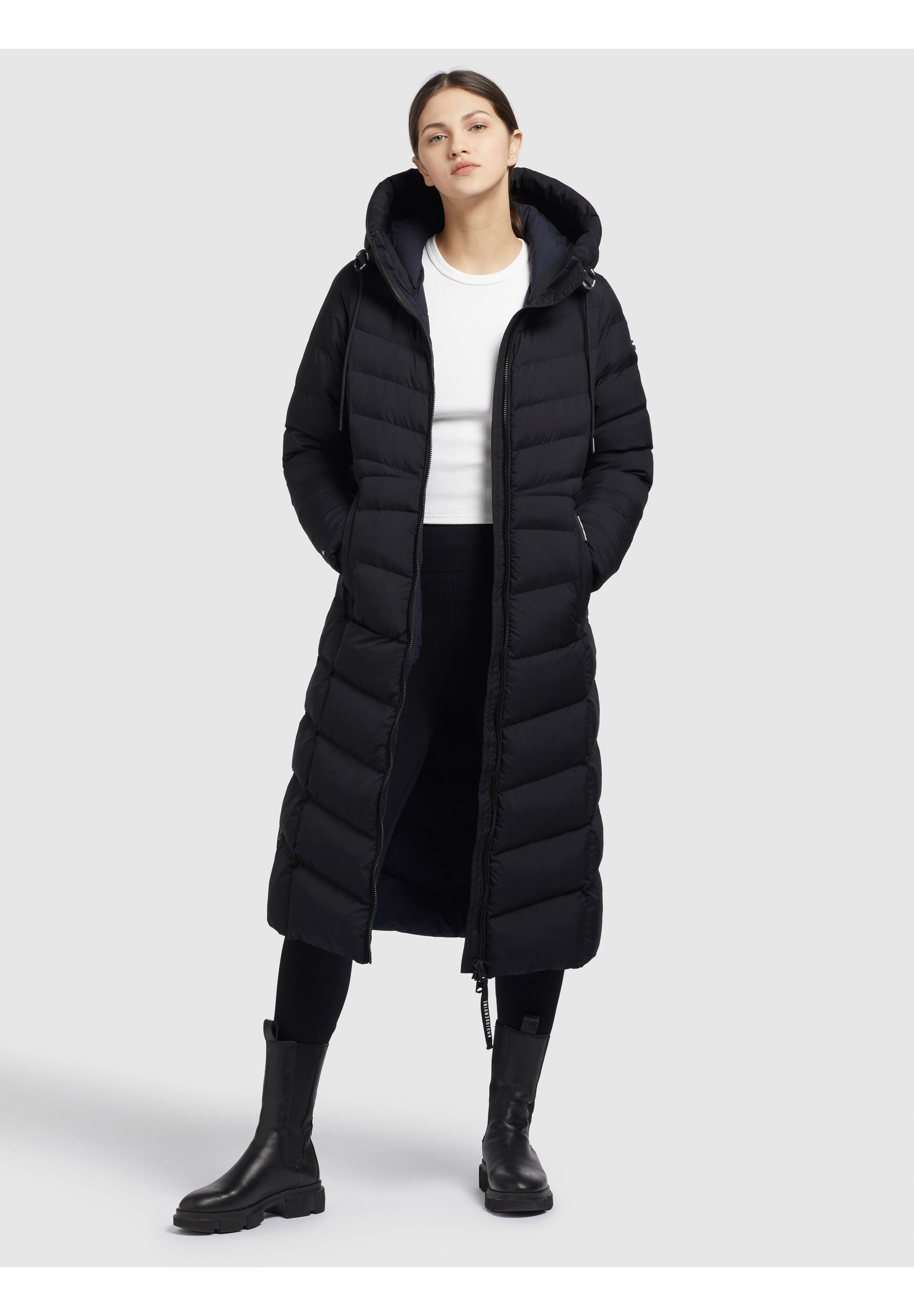 Daunenmantel schwarz matt Clearance